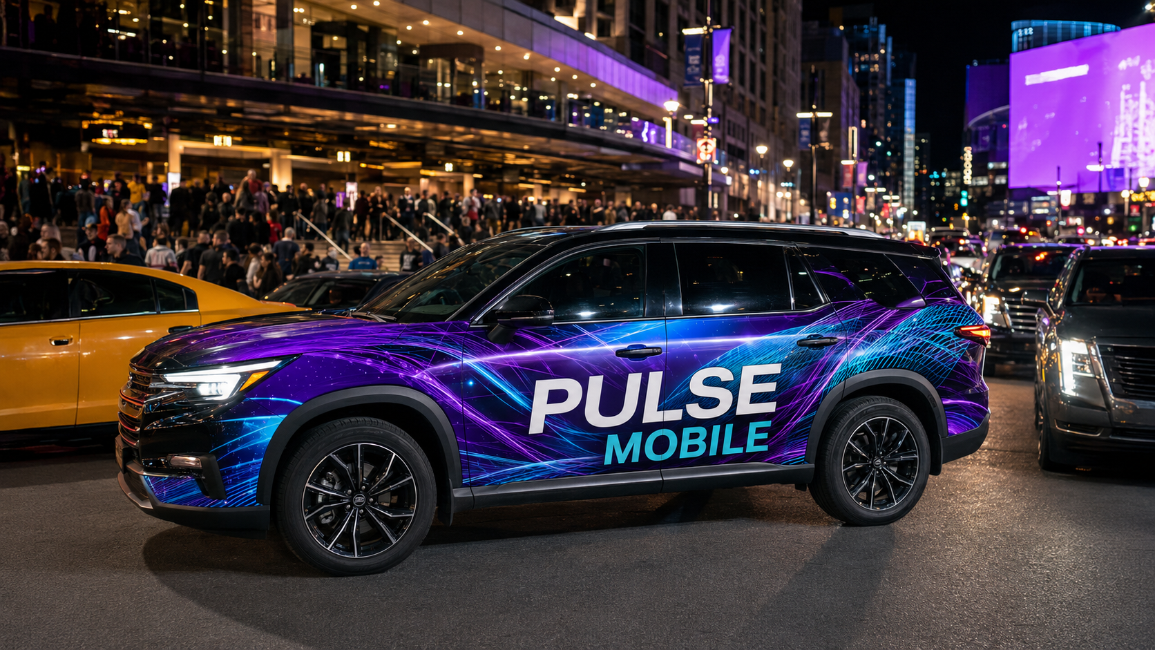 Show up for the biggest nights vehicle advertising concept